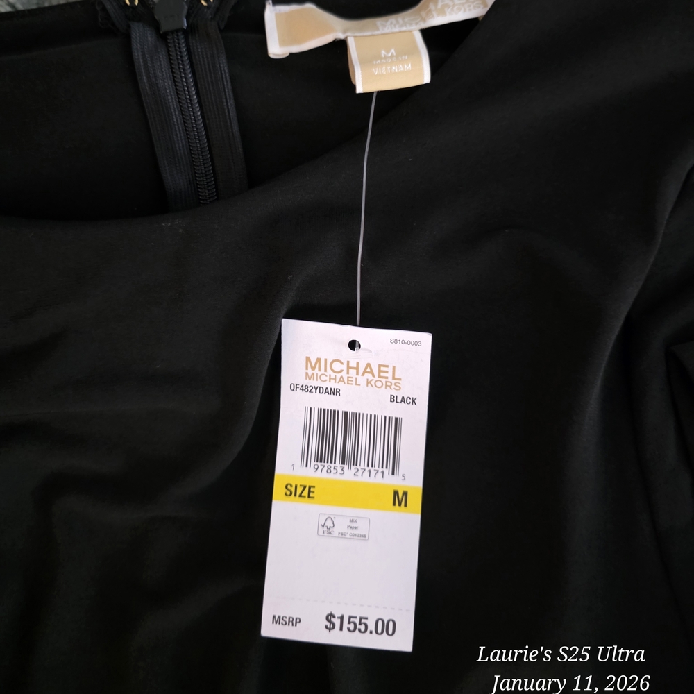 Michael Kors Elegant Black Jumpsuit with Gold Accents - Picture 4 of 5